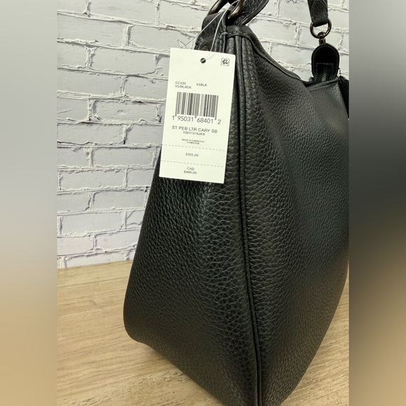 Coach Black Cary Shoulder Bag gunmetal NWT - Picture 5 of 15